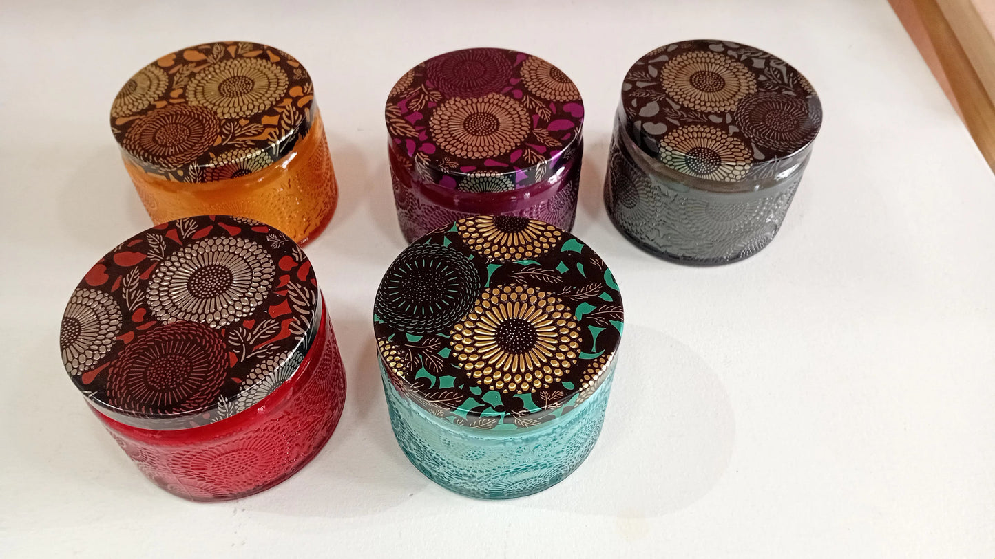 Velas Aromáticas con frascos de colores