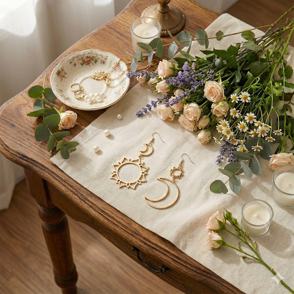 ✨ Aretes Sol y Luna – Estilo Místico Dorado ✨