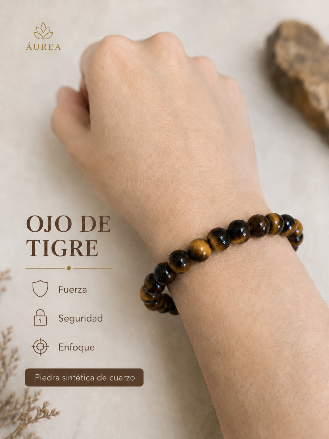 🧡Pulsera de ojo de tigre sintético