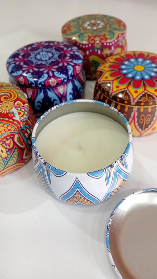 🕯️ Velas Aromáticas con Diseños de Mandalas