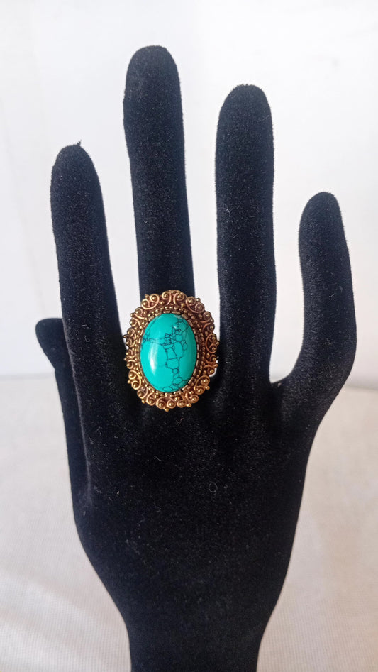 Anillo Turquesa Vintage – Horizonte Interior