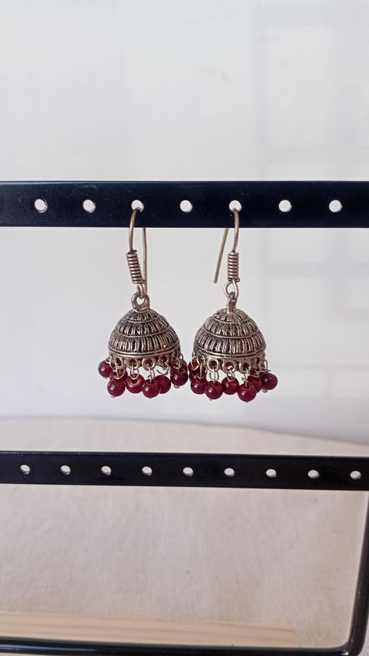 Pendientes Jhumka Rubí Crepúsculo