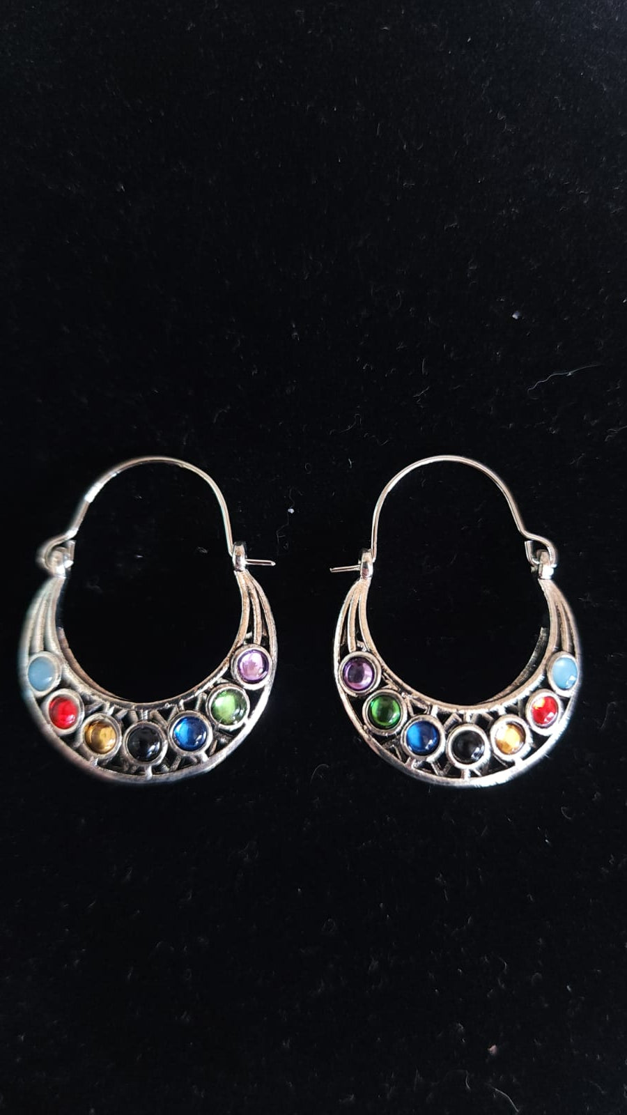 🌈 Argollas 7 Chakras en Tono Plateado