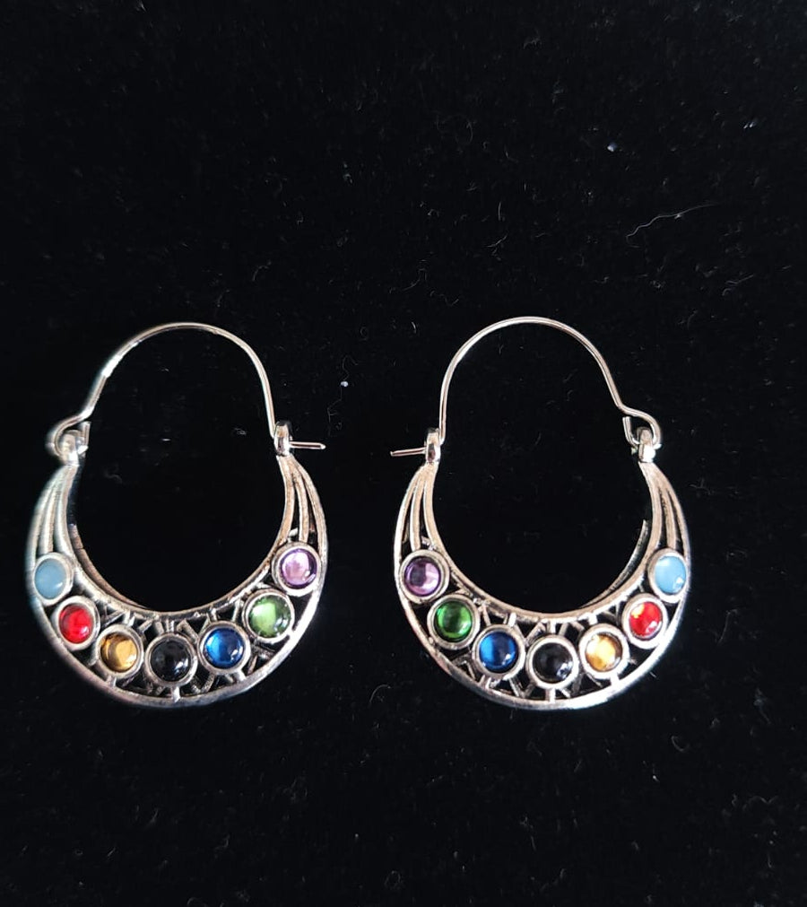 🌈 Argollas 7 Chakras en Tono Plateado