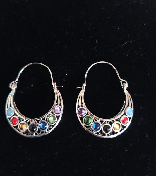 🌈 Argollas 7 Chakras en Tono Plateado