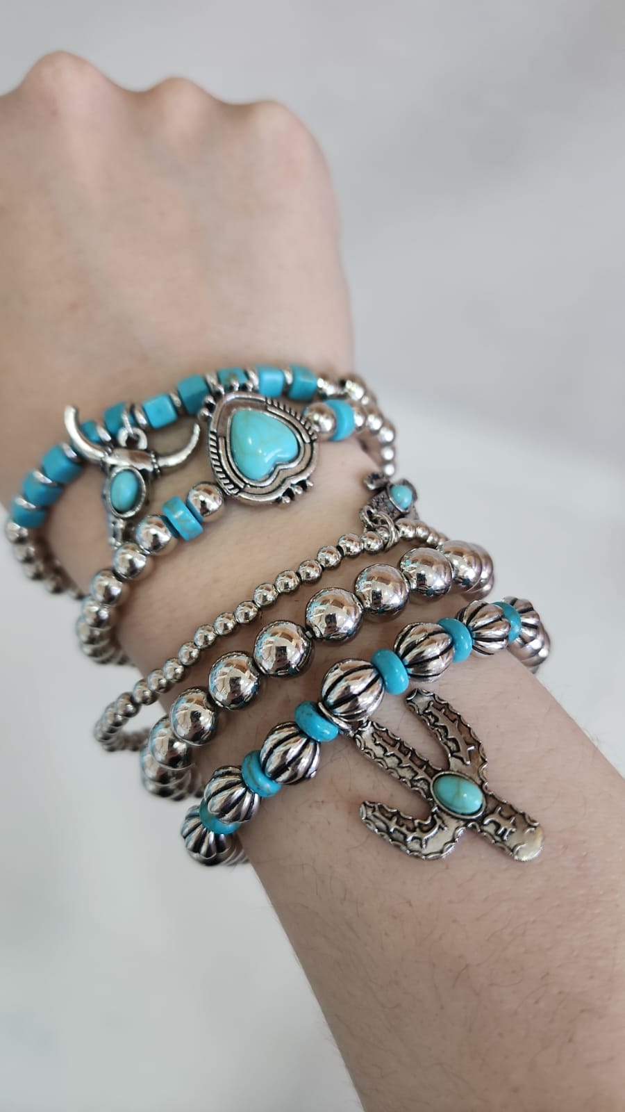 Pulseras Boho Turquesa