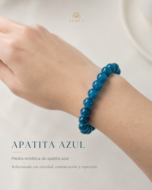 💙 Pulsera de apatita azul sintética