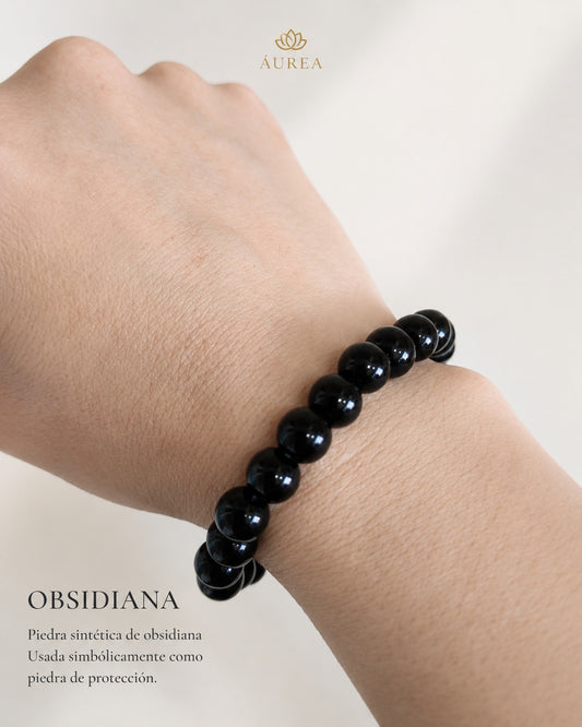 🖤 Pulsera de obsidiana sintética