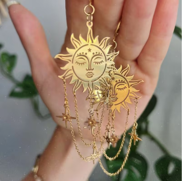 Aretes “Sol Ensoñado” – Luz y estrellas