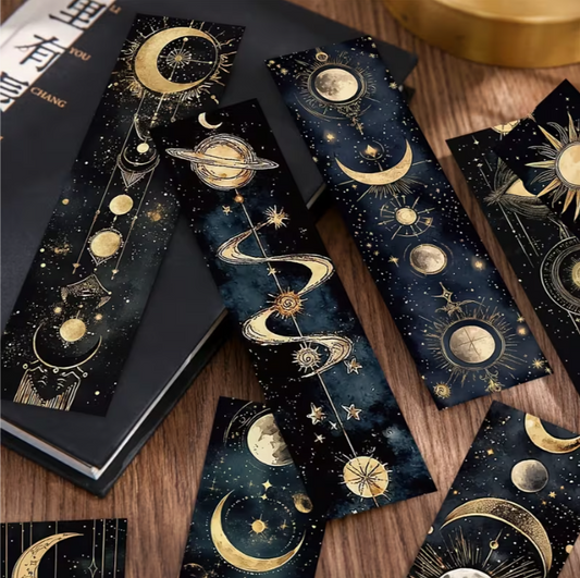 Separadores “Cielo Místico”: Sol, Luna y constelaciones doradas