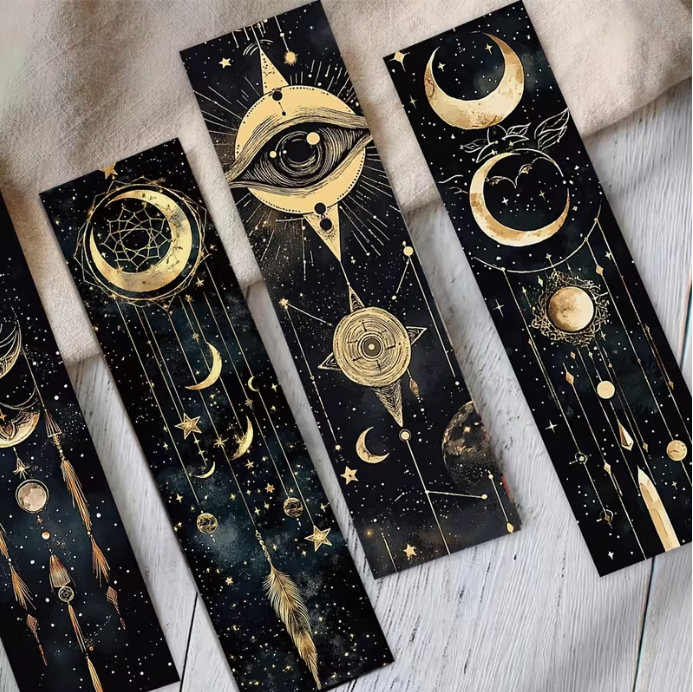 Separadores “Cielo Místico”: Sol, Luna y constelaciones doradas